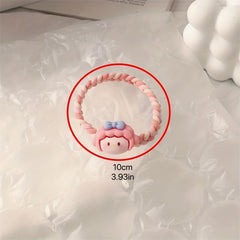Cartoon Animal Hair Tie Two Tone Braided Hair Rope Elastic Hair Accessories
