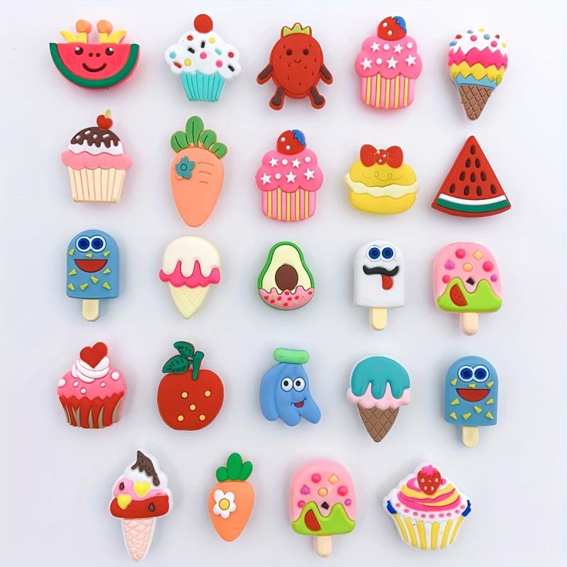 24pcs Cake Shape Shoe Charms DIY Decoration Set