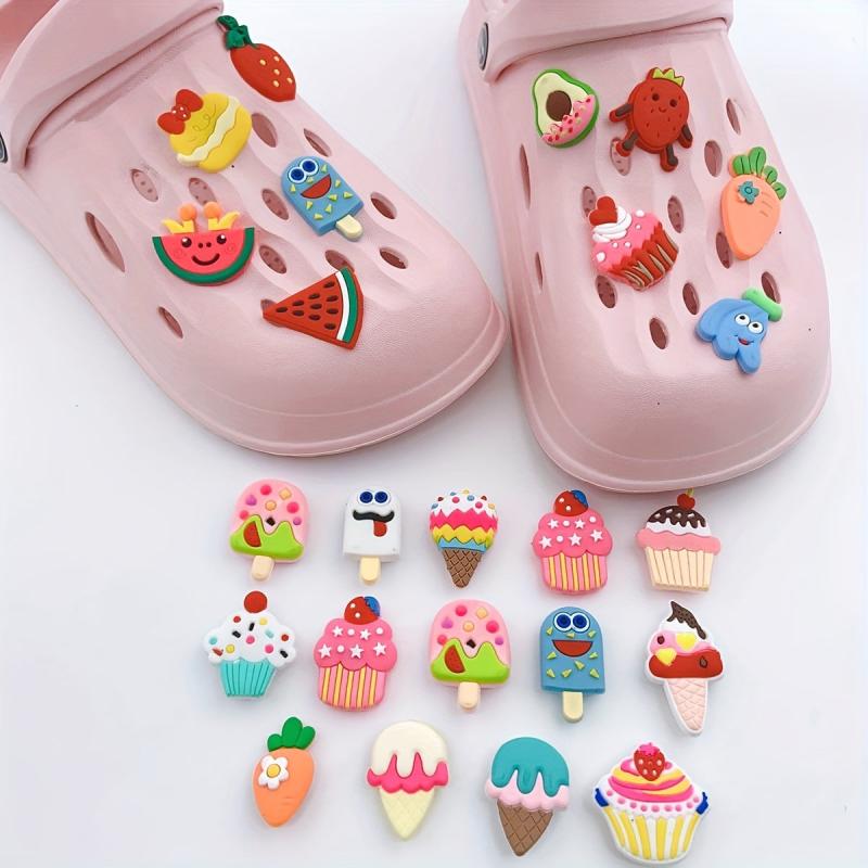 24pcs Cake Shape Shoe Charms DIY Decoration Set