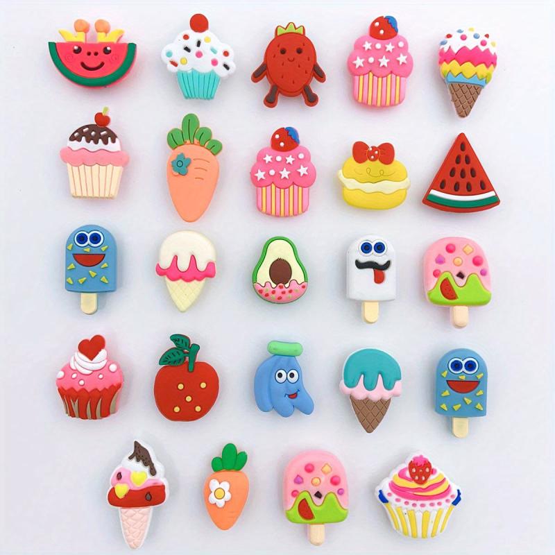 24pcs Cake Shape Shoe Charms DIY Decoration Set