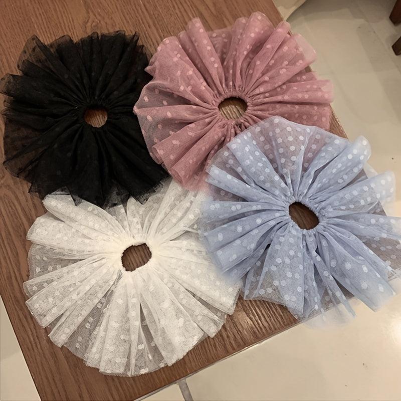 Large Lace Hair Ties Mesh Hair Tie Scrunchies Wedding Hair Accessories