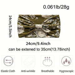 Chinese Rose Print Headband High Elasticity Sweatband For Yoga Running