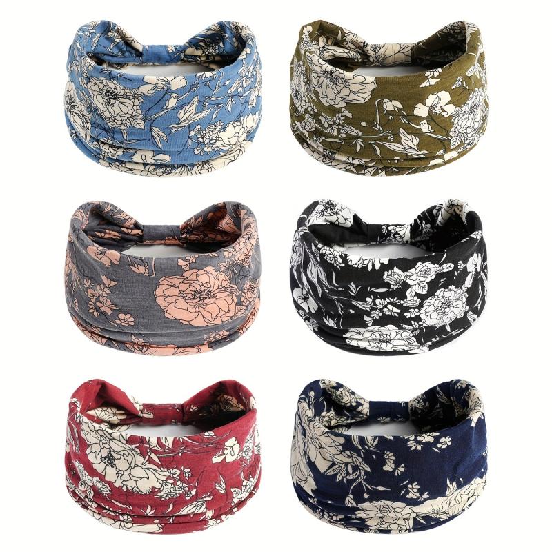 Chinese Rose Print Headband High Elasticity Sweatband For Yoga Running