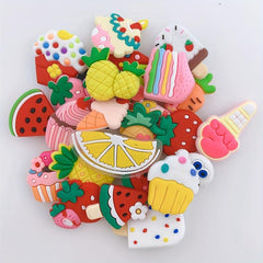 24pcs Cartoon Ice Cream Shoe Charm DIY Decoration Set