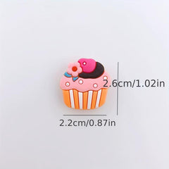 24pcs Cartoon Ice Cream Shoe Charm DIY Decoration Set