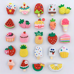 24pcs Cartoon Ice Cream Shoe Charm DIY Decoration Set
