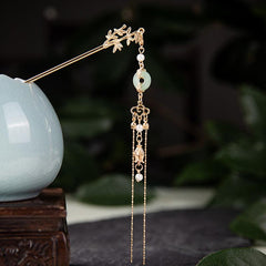 Hanfu Hairpin Faux Pearl Jade Tassel Hair Pin Vintage Chinese Style Cheongsam