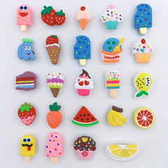 24pcs Cartoon Ice Cream Shoe Charm DIY Decoration Set