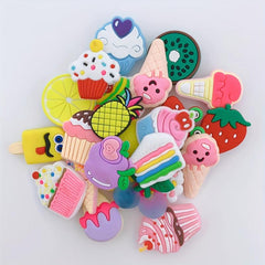 24pcs Cartoon Ice Cream Shoe Charm DIY Accessories Decoration