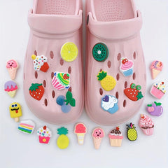 24pcs Cartoon Ice Cream Shoe Charm DIY Accessories Decoration