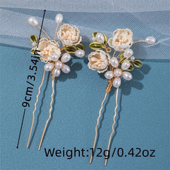 Faux Pearl Flower Hair Pin Floral Hair Accessories