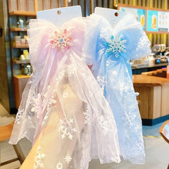 Princess Bow Snowflake Hair Clip Ornaments Big Bow Costume Accessories