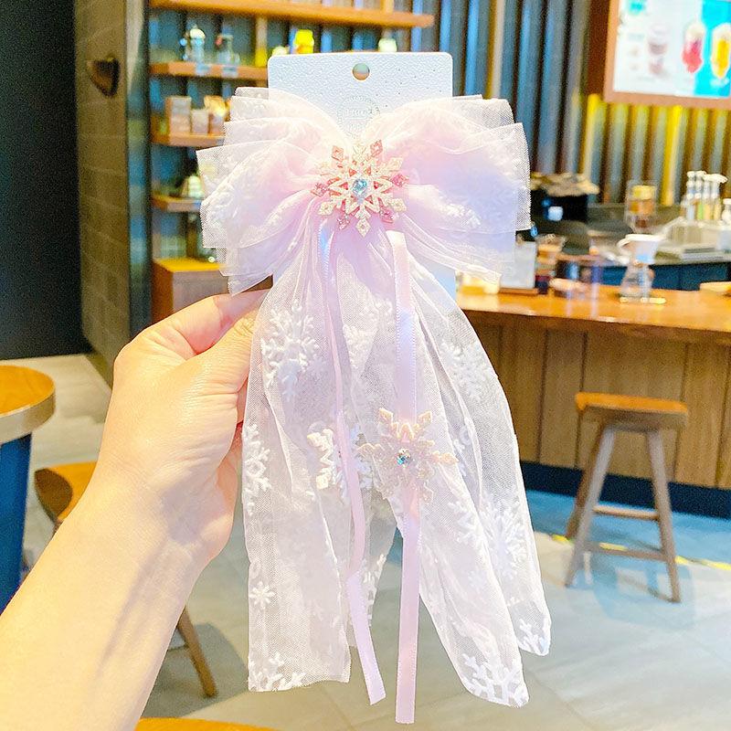 Princess Bow Snowflake Hair Clip Ornaments Big Bow Costume Accessories