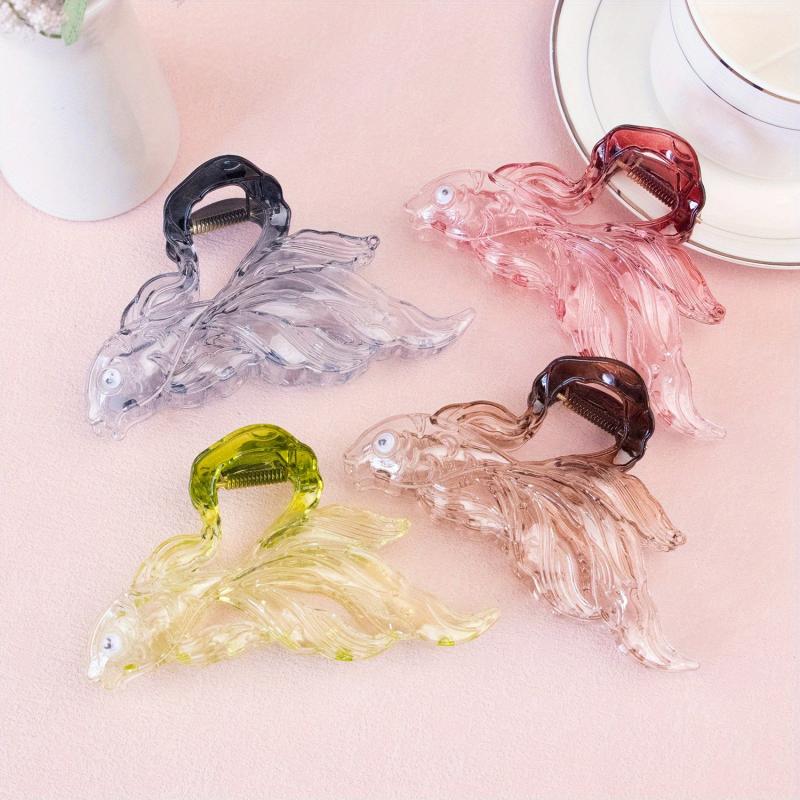 4pcs Cartoon Fish Hair Claw Gradient Shark Claw Hair Accessories