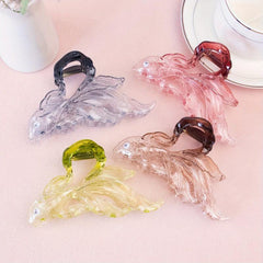 4pcs Cartoon Fish Hair Claw Gradient Shark Claw Hair Accessories
