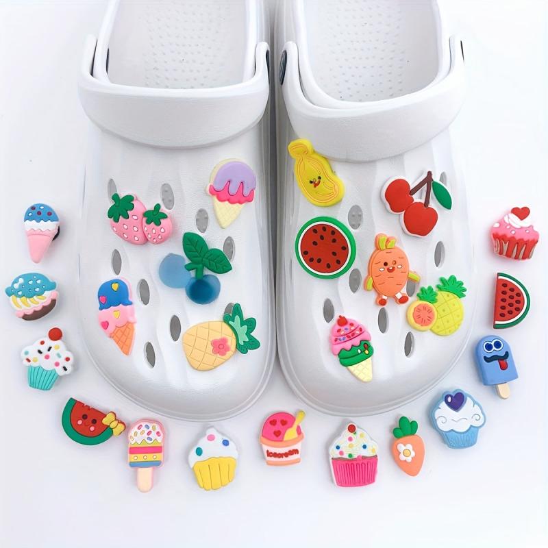 24pcs Cake Shoe Charms DIY Shoe Buckle Clogs Decoration