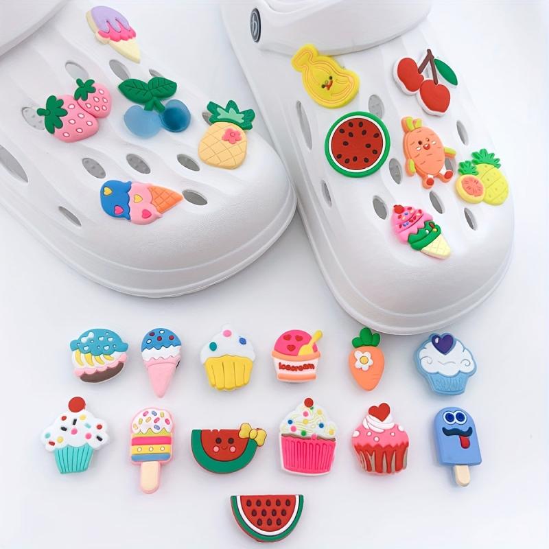 24pcs Cake Shoe Charms DIY Shoe Buckle Clogs Decoration