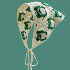 Women Frog Pattern Crochet Hair Band For Summer Bandana