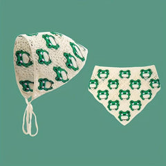 Women Frog Pattern Crochet Hair Band For Summer Bandana