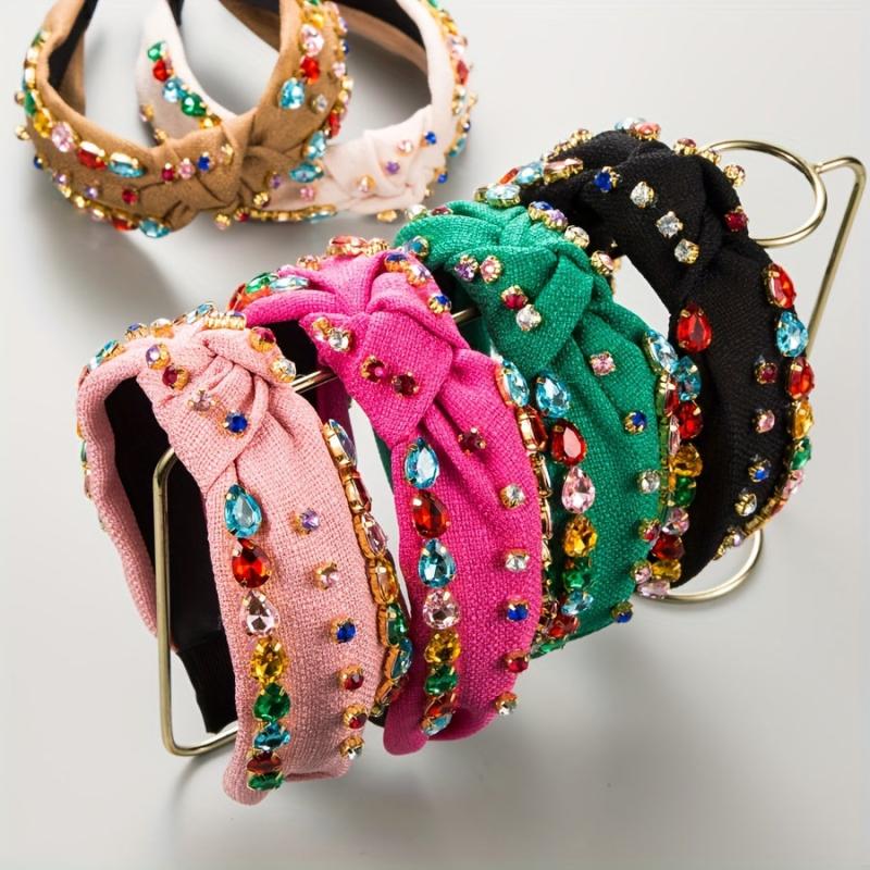 Baroque Rhinestone Cross Headband Vintage Style Hair Accessories