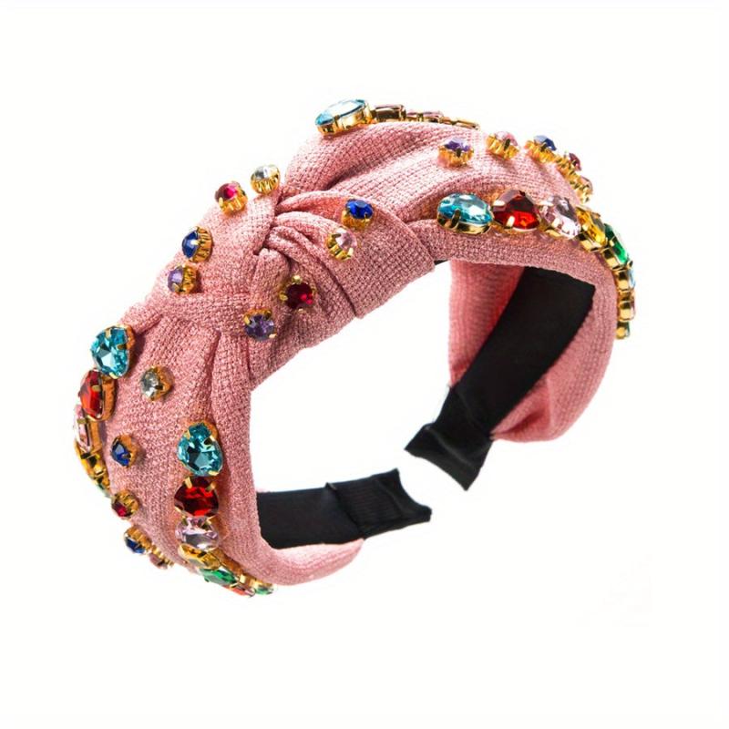 Baroque Rhinestone Cross Headband Vintage Style Hair Accessories
