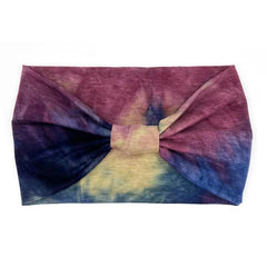 Tie Dye Wide Headband Women Boho Knotted Stretchy Hair Accessories