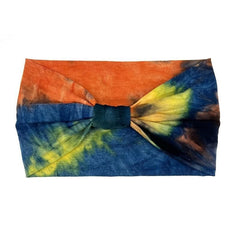 Tie Dye Wide Headband Women Boho Knotted Stretchy Hair Accessories