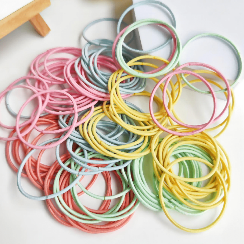 100pcs Thin Hair Rope Seamless Ponytail Holder Hair Accessories
