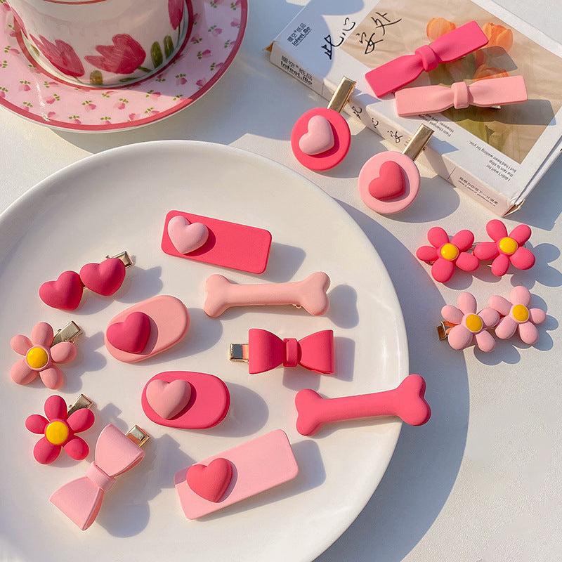 Heart Hair Clip Barrettes Alloy Women Hairpin Decorative Bridal Hair Jewelry