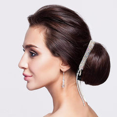 Rhinestone & Tassel Hair Claw Bun Maker Headwear