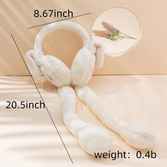 Rabbit Ear Moving Earmuffs Funny Ear Warmer For Women