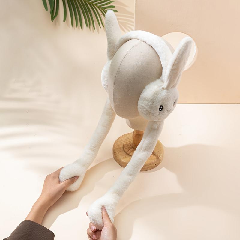 Rabbit Ear Moving Earmuffs Funny Ear Warmer For Women