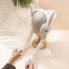 Rabbit Ear Moving Earmuffs Funny Ear Warmer For Women