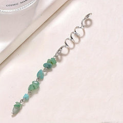 6pcs Spiral Hair Pin with Stone Tassel - Hair Coil Ring for Women Girls
