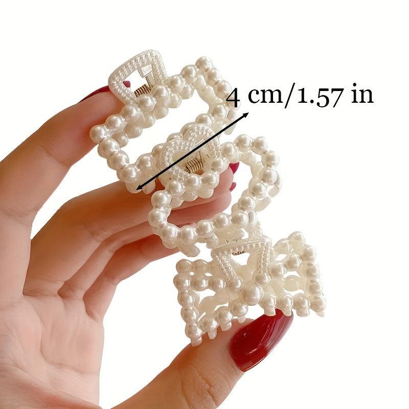 16 PCS Faux Pearl Hair Claw Head Jewelry Hair Accessories For Women