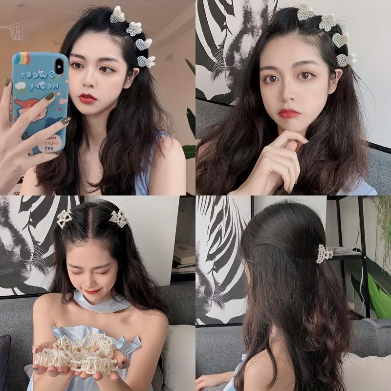16 PCS Faux Pearl Hair Claw Head Jewelry Hair Accessories For Women