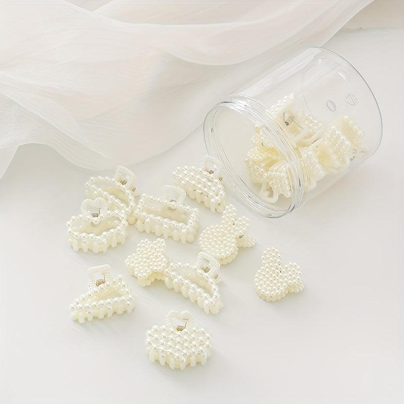 16 PCS Faux Pearl Hair Claw Head Jewelry Hair Accessories For Women