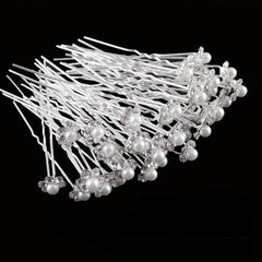 Glitter Rhinestone Hairpin Pearl Hair Stick Wedding Accessories