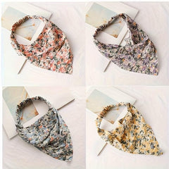 Boho Style Fabric Hair Bundle Set - Triangle Scarf & Headband Accessories
