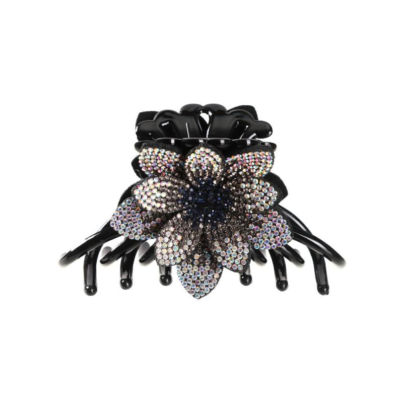 Crystal Flower Hair Claw Ponytail Hairpin 1pc