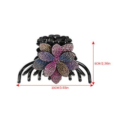 Crystal Flower Hair Claw Ponytail Hairpin 1pc