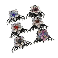 Crystal Flower Hair Claw Ponytail Hairpin 1pc