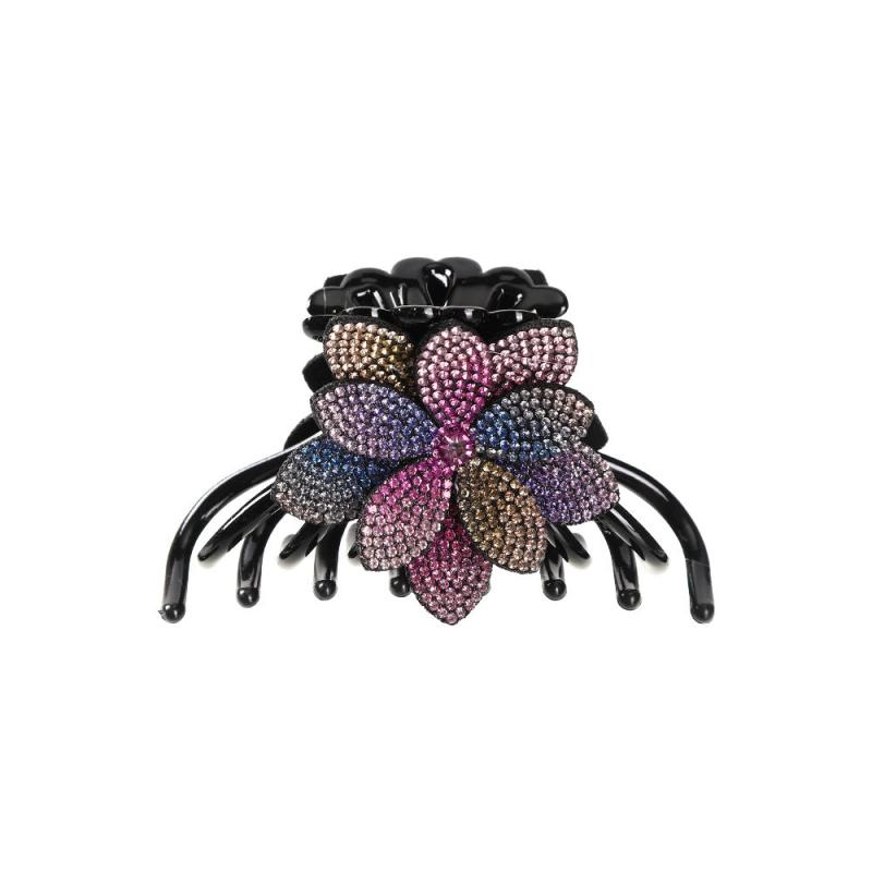 Crystal Flower Hair Claw Ponytail Hairpin 1pc