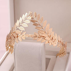 Golden Floral Tiara Botanical Bridal Tiara Rhinestone Tiara Bridal Crown