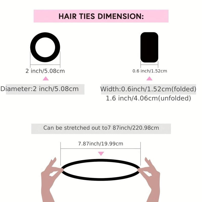 12 PCS Large Hair Bands High Elasticity Hair Rope Thick Hair Ponytails Holder