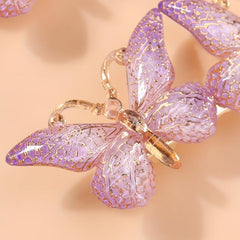 2pcs Y2K Gradient Butterfly Hair Clips, Acrylic Hair Accessories for Women