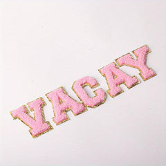 5pcs Vacay Letters Iron on Patch for Clothing Hat DIY Accessories