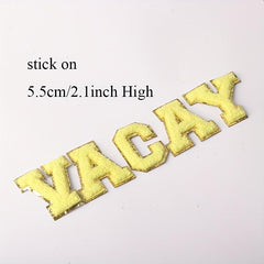 5pcs Vacay Letters Iron on Patch for Clothing Hat DIY Accessories