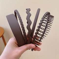 5pcs Frosted Hair Band Solid Style Headdress Hair Accessories For Women Girls