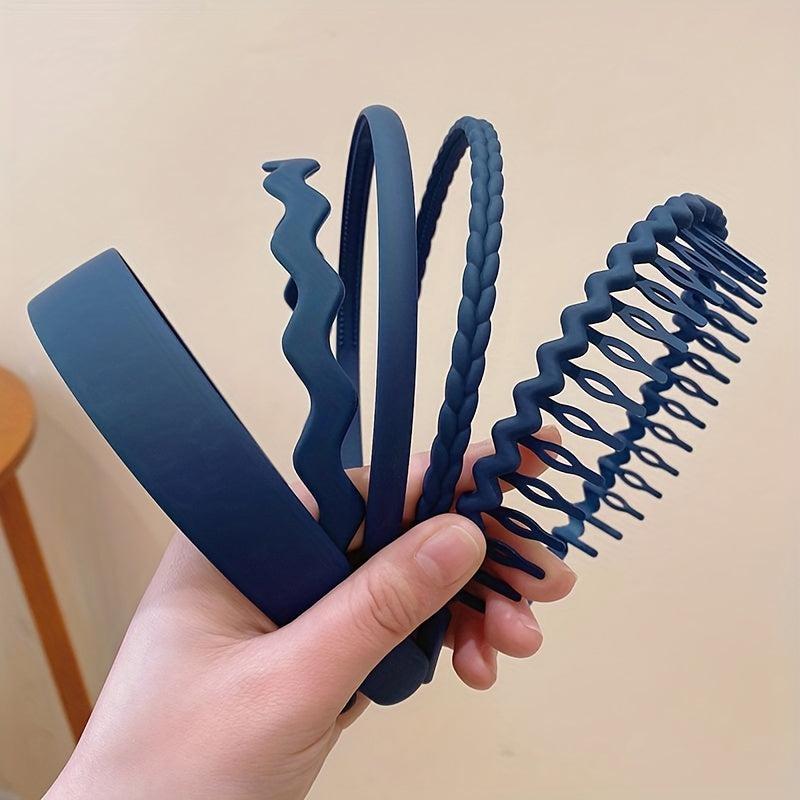 5pcs Frosted Hair Band Solid Style Headdress Hair Accessories For Women Girls